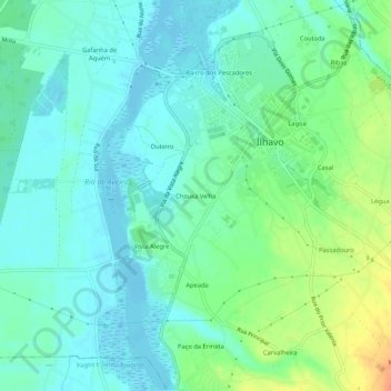 Carte topographique Chousa Velha, altitude, relief