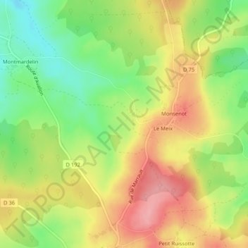 Carte topographique La Tour, altitude, relief