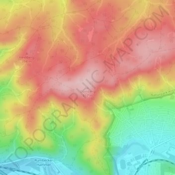 Carte topographique Damberg, altitude, relief