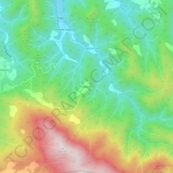 Carte topographique Montepulico, altitude, relief
