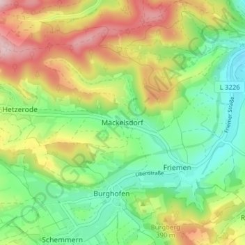 Carte topographique Mäckelsdorf, altitude, relief