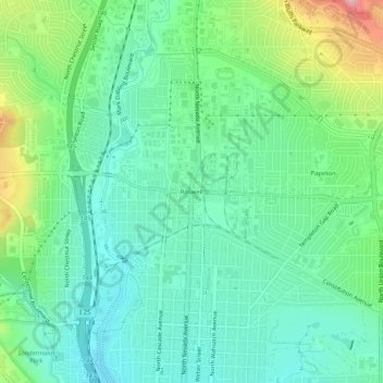 Carte topographique Roswell, altitude, relief
