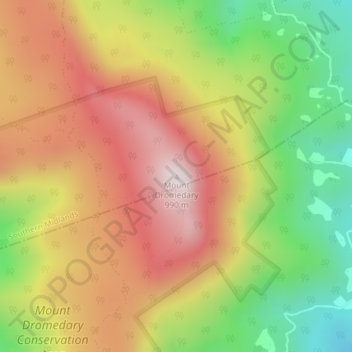 Carte topographique Mount Dromedary, altitude, relief