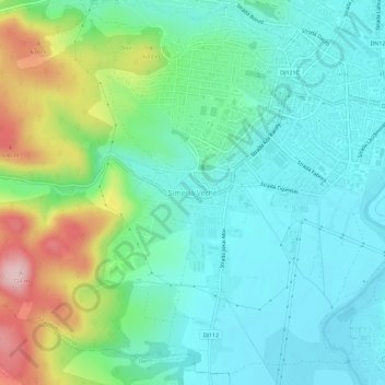 Carte topographique Simeria Veche, altitude, relief