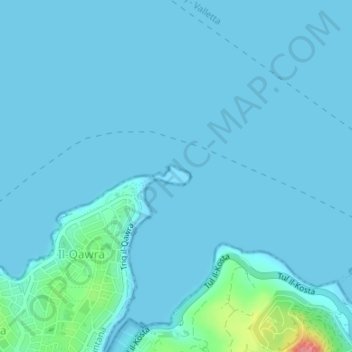 Carte topographique Ta' Fra Ben, altitude, relief