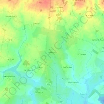 Carte topographique La Ricotière, altitude, relief