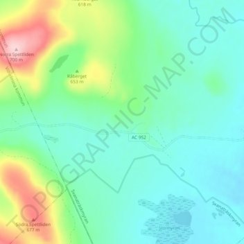 Carte topographique Råberg, altitude, relief
