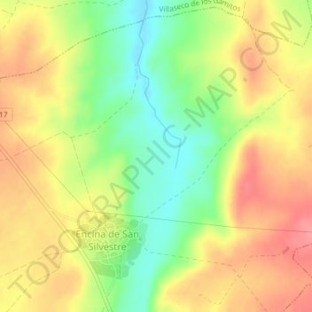 Carte topographique Callejas, altitude, relief