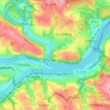 Carte topographique Jägerhof, altitude, relief