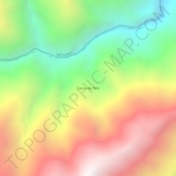 Carte topographique Cerro de Oro, altitude, relief