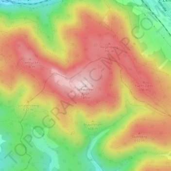 Carte topographique Schwarzer Kopf, altitude, relief
