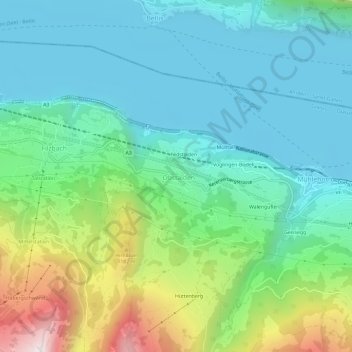 Carte topographique Obstalden, altitude, relief