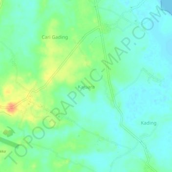 Carte topographique Kajuara, altitude, relief