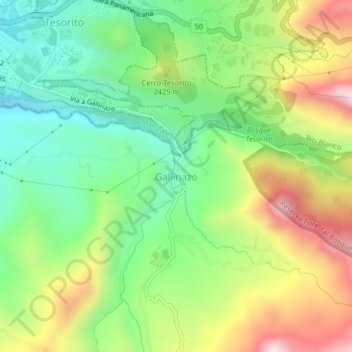 Carte topographique Gallinazo, altitude, relief