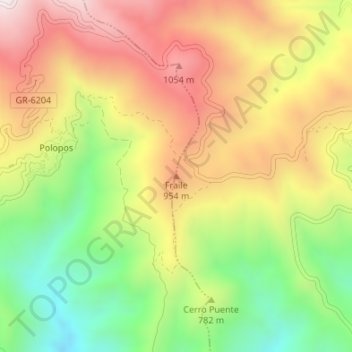 Carte topographique Fraile, altitude, relief