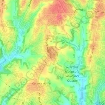 Carte topographique Forte Bravetta, altitude, relief