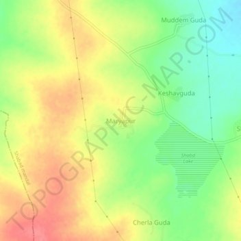 Carte topographique Maryapur, altitude, relief