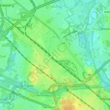 Carte topographique Vogelhoek, altitude, relief