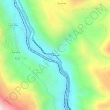 Carte topographique Casma, altitude, relief