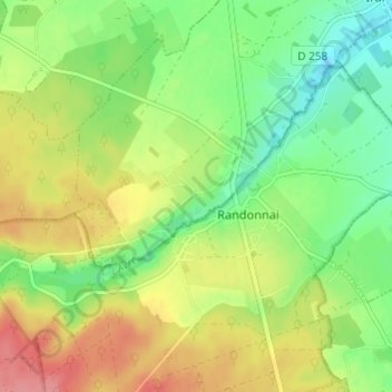 Carte topographique Le Bas Chesnay, altitude, relief