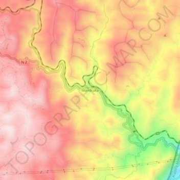 Carte topographique Mandraka, altitude, relief