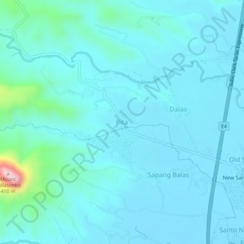 Carte topographique Pita, altitude, relief