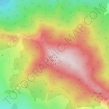 Carte topographique Monte Sambuchetti, altitude, relief