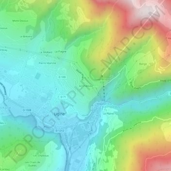 Carte topographique Le Château, altitude, relief