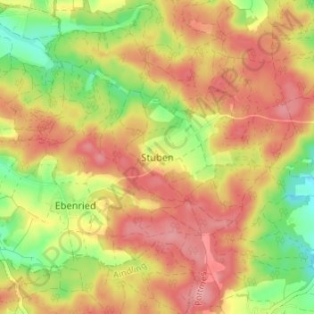 Carte topographique Stuben, altitude, relief
