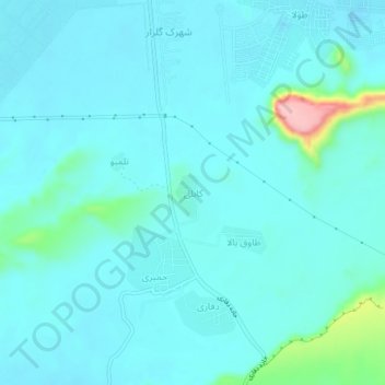 Carte topographique کابلی, altitude, relief