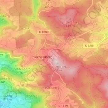 Carte topographique Gallenhof, altitude, relief