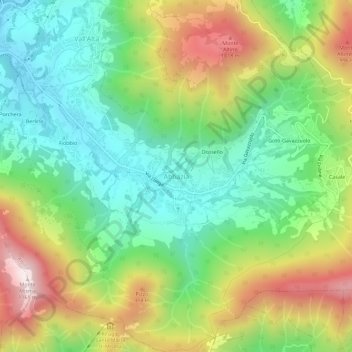 Carte topographique Abbazia, altitude, relief