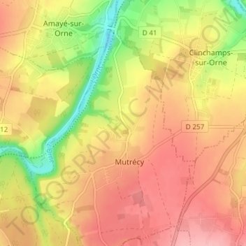 Carte topographique La Butte, altitude, relief