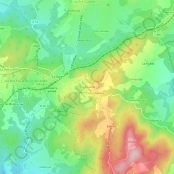 Carte topographique Puy-Chabrol, altitude, relief