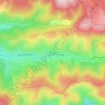 Carte topographique Masméjean, altitude, relief