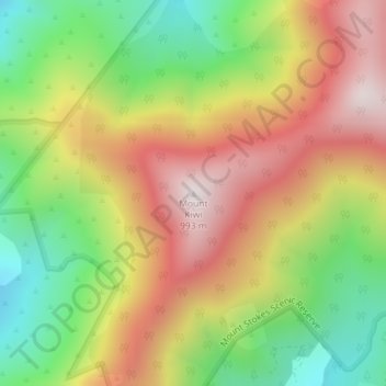 Carte topographique Mount Kiwi, altitude, relief