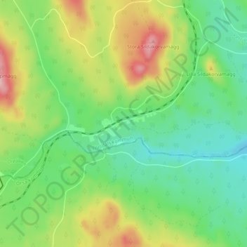 Carte topographique Älvho, altitude, relief