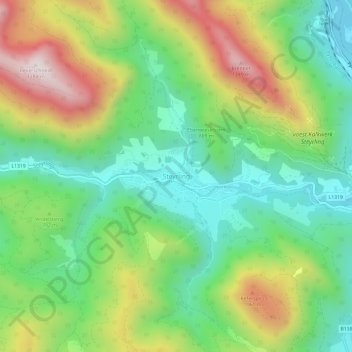 Carte topographique Steyrling, altitude, relief
