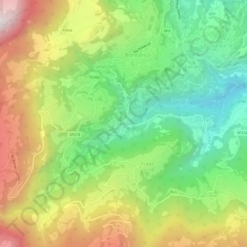 Carte topographique Sorne, altitude, relief