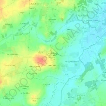 Carte topographique La Ville Boudet, altitude, relief