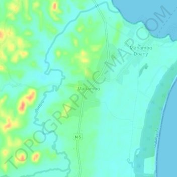 Carte topographique Mahambo, altitude, relief
