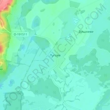 Carte topographique Luhove, altitude, relief