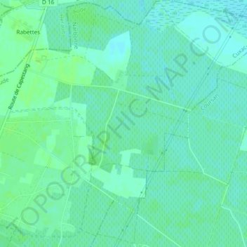 Carte topographique Les Garrigots, altitude, relief