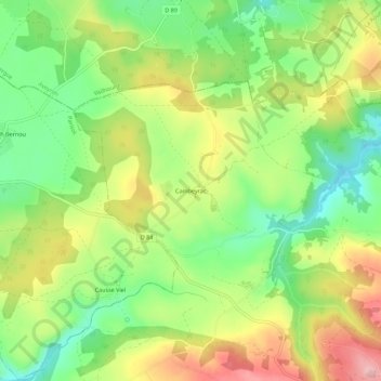 Carte topographique Cambeyrac, altitude, relief