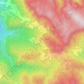 Carte topographique Cecafumo, altitude, relief