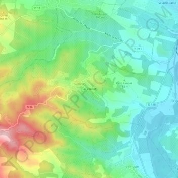 Carte topographique Fourmaut, altitude, relief