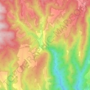 Carte topographique Prodo, altitude, relief