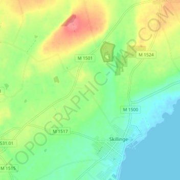 Carte topographique Hildesborg, altitude, relief