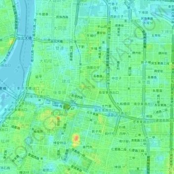 Carte topographique 南西商圈, altitude, relief