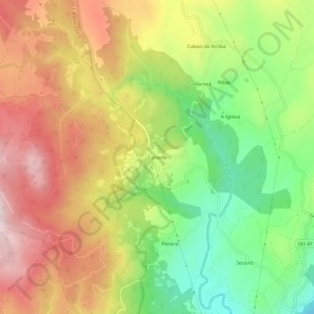 Carte topographique Corvelle, altitude, relief
